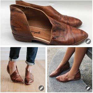 Free People Royale brown leather d’Orsay flats